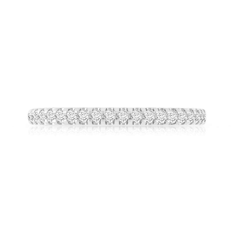 Alliance demi-tour or 750 blanc diamants synthétiques 0.25 carat - vue 3