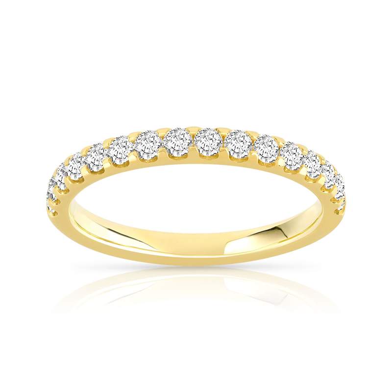 Alliance demi-tour or 750 jaune diamants synthétiques 0.50 carat - vue 1