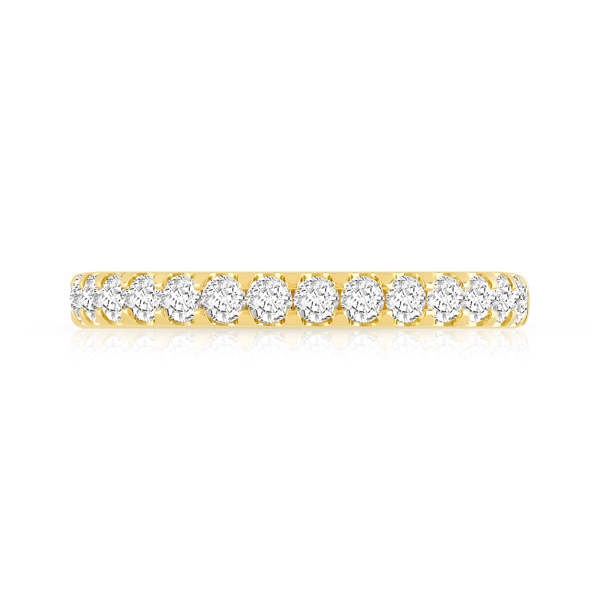 Alliance demi-tour or 750 jaune diamants synthétiques 0.50 carat - vue 3
