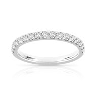Alliance demi-tour or 750 blanc diamants synthétiques 0.50 ct.