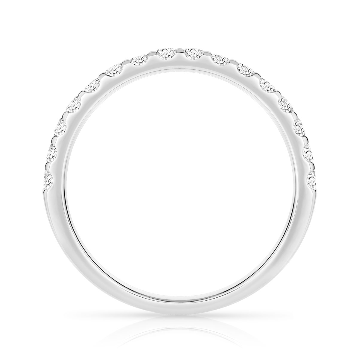 Alliance demi-tour or 750 blanc diamants synthétiques 0.50 ct. - vue 2
