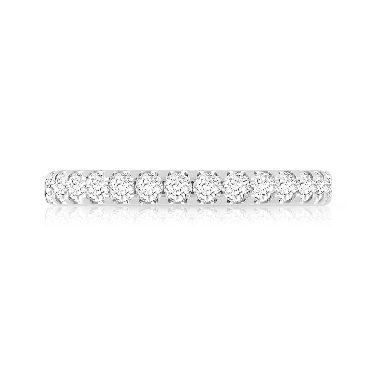 Alliance demi-tour or 750 blanc diamants synthétiques 0.50 ct. - vue 3