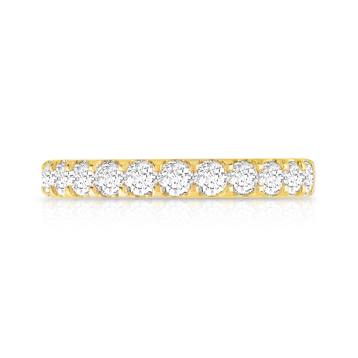 Alliance demi-tour or 750 jaune diamants synthétiques 0.75 ct. - vue 3