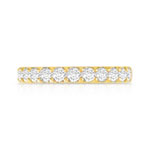 Alliance demi-tour or 750 jaune diamants synthétiques 0.75 ct. - vue 3