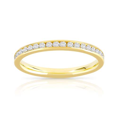 Alliance or 750 jaune diamant synthétiques 0.50 ct