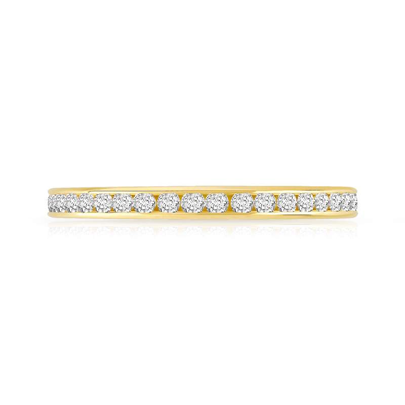 Alliance or 750 jaune diamant synthétiques 0.50 ct - vue 3