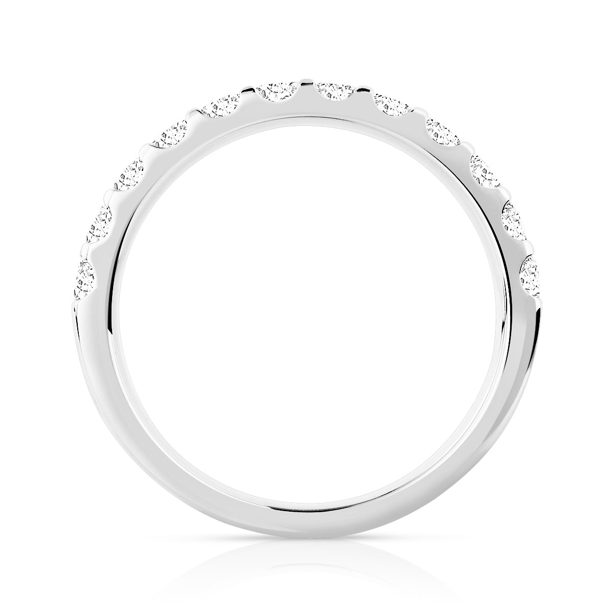 Alliance demi-tour or 750 blanc diamants synthétiques 0.75 ct. - vue 2