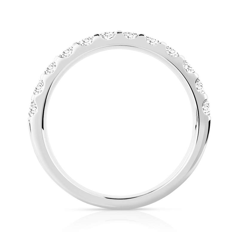 Alliance demi-tour or 750 blanc diamants synthétiques 0.75 ct. - vue 2