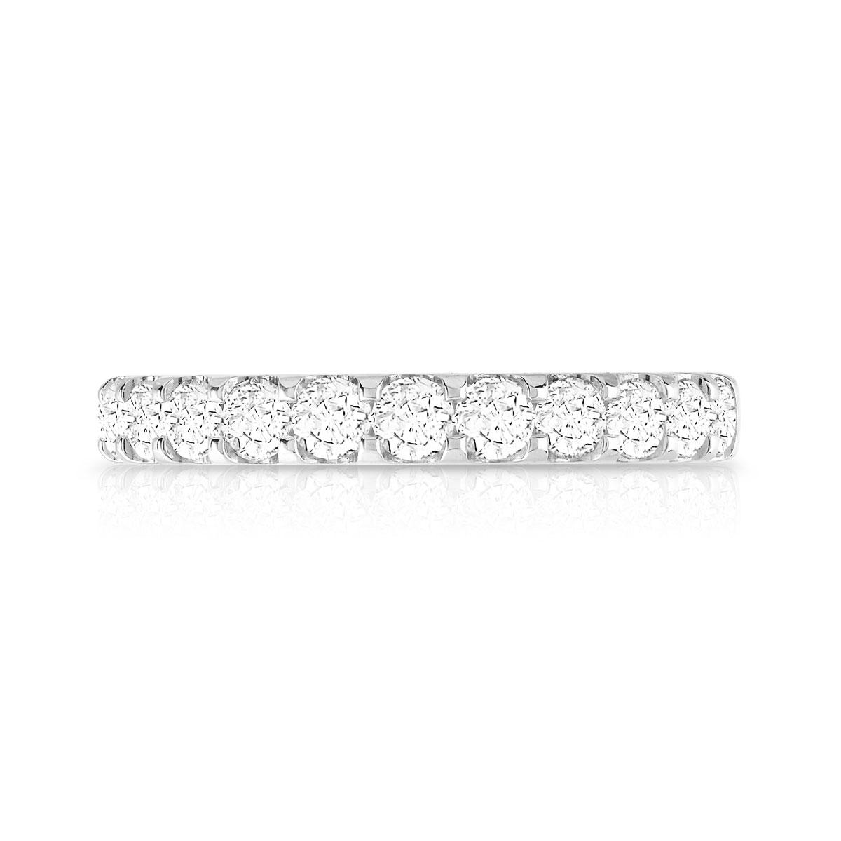 Alliance demi-tour or 750 blanc diamants synthétiques 0.75 ct. - vue 3