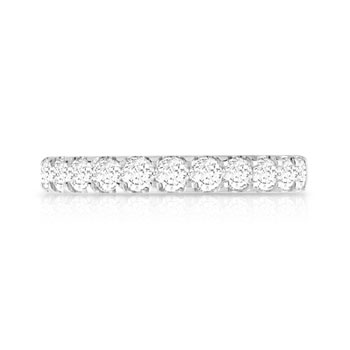 Alliance demi-tour or 750 blanc diamants synthétiques 0.75 ct.