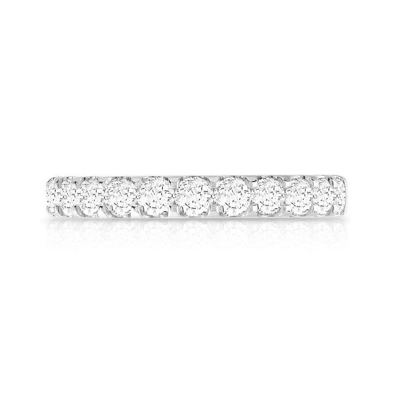 Alliance demi-tour or 750 blanc diamants synthétiques 0.75 ct. - vue 3