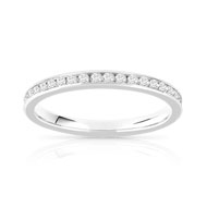 Alliance or 750 blanc diamants synthétiques 0.50 ct 2 mm