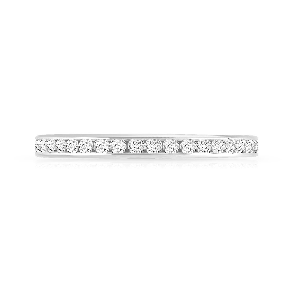 750 white gold ring with synthetic diamonds 0.50 ct 2 mm - view 3
