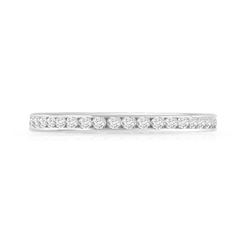 Alliance or 750 blanc diamants synthétiques 0.50 ct 2 mm