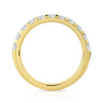 Halve ring van 750 geelgoud met synthetische diamanten van 1 karaat - aanzicht 2