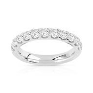 Alliance demi-tour or 750 blanc diamants synthétiques 1 ct.