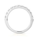 750 White Gold Half-Round Wedding Band with 1 Carat Synthetic Diamonds - View 2