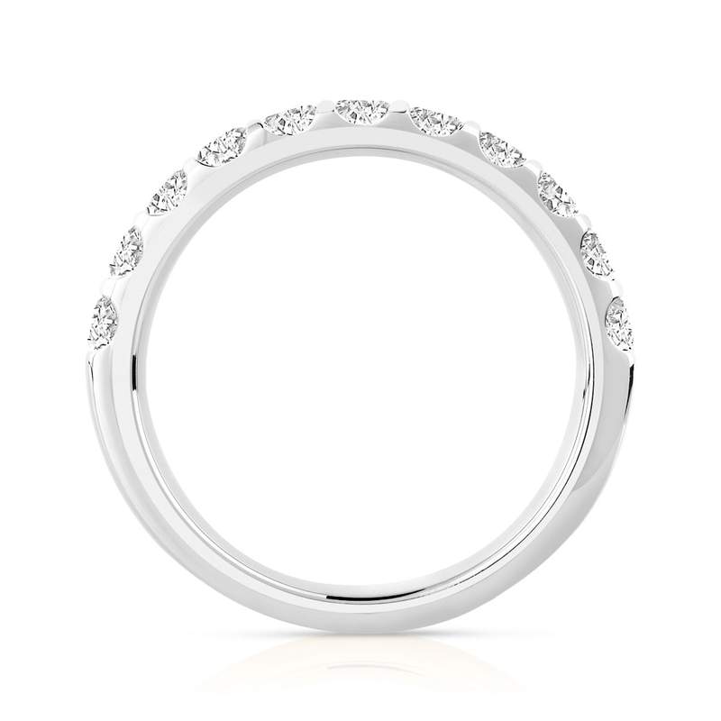 Alliance demi-tour or 750 blanc diamants synthétiques 1 ct. - vue 2