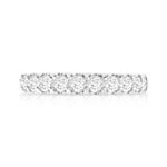 750 white gold half-round wedding band with 1 carat of synthetic diamonds - view 3