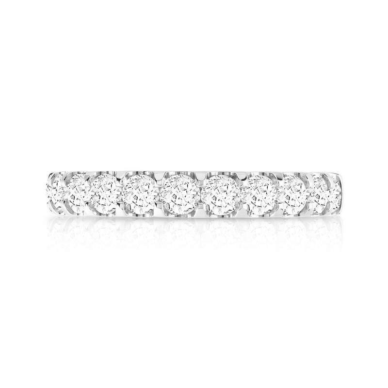 Alliance demi-tour or 750 blanc diamants synthétiques 1 ct. - vue 3