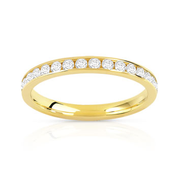 Alliance or 750 jaune diamant synthétiques 0.75 ct