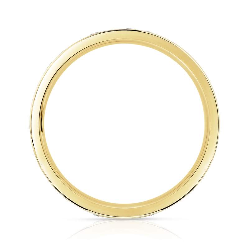 Alliance or 750 jaune diamant synthétiques 0.75 ct - vue 2