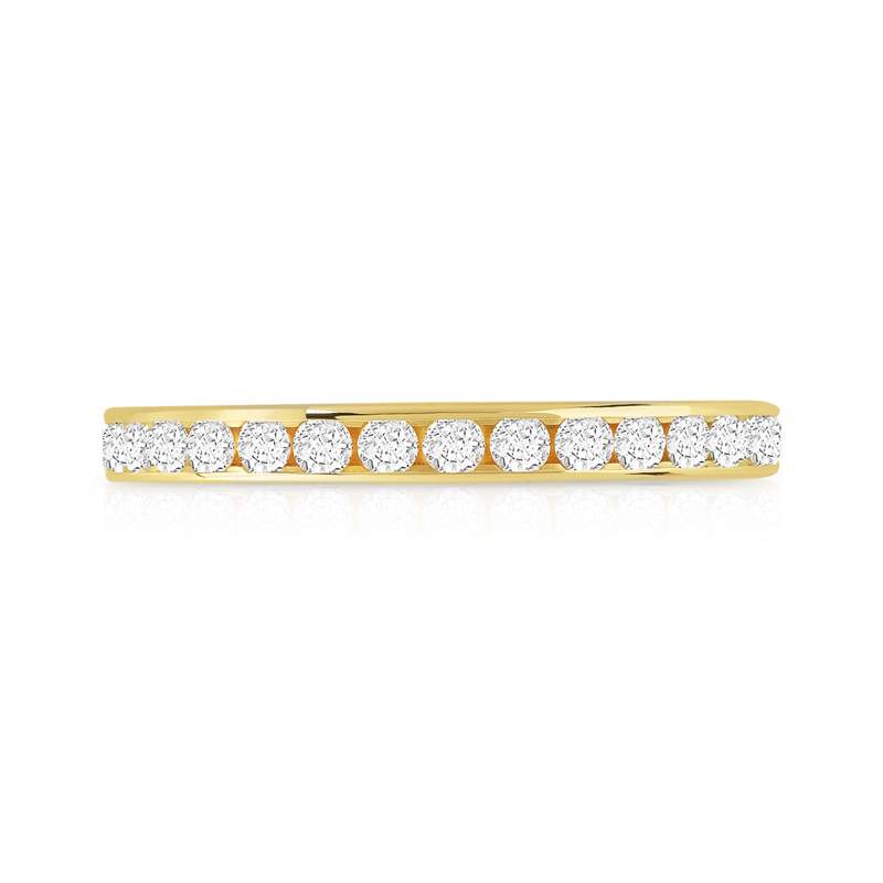 Alliance or 750 jaune diamant synthétiques 0.75 ct - vue 3