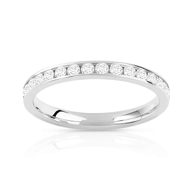 Alliance or 750 blanc diamants synthétiques 0.75ct - vue 1