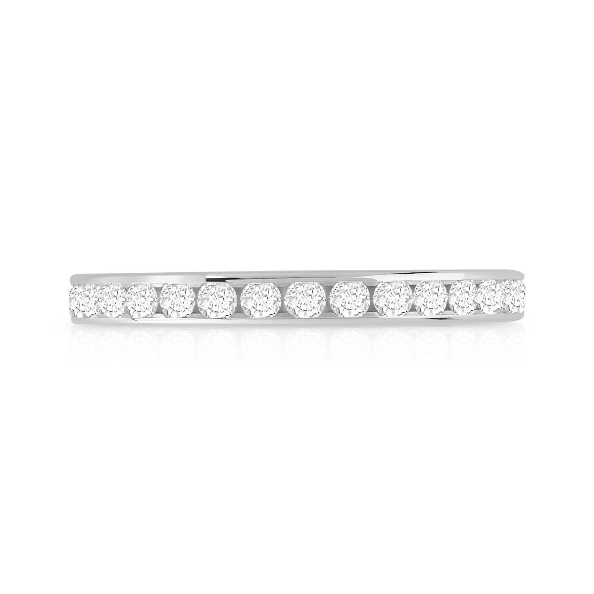 Alliance or 750 blanc diamants synthétiques 0.75ct - vue 3