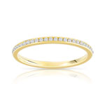 Alliance demi-tour or 750 jaune diamants synthétiques 0.15 ct. - vue 1