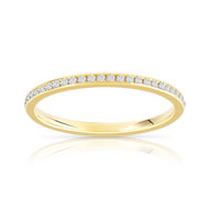 Alliance demi-tour or 750 jaune diamants synthétiques 0.15 ct.