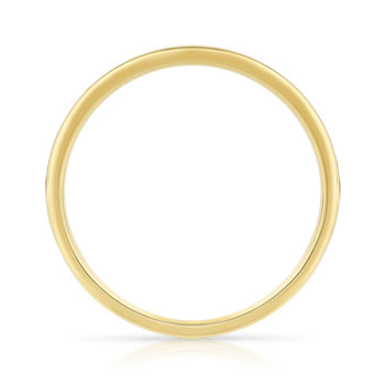 Alliance demi-tour or 750 jaune diamants synthétiques 0.15 ct.