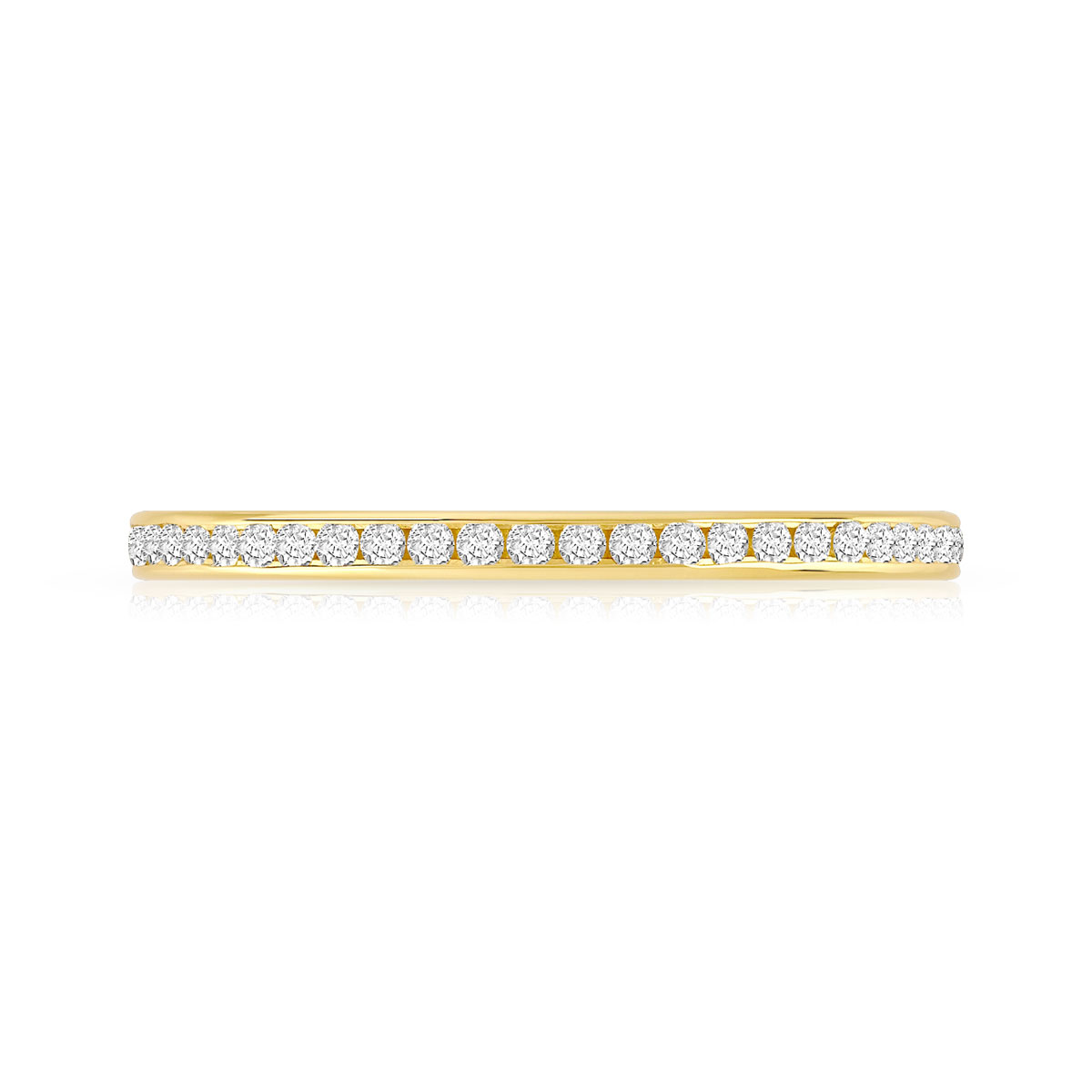 Alliance demi-tour or 750 jaune diamants synthétiques 0.15 ct. - vue 3