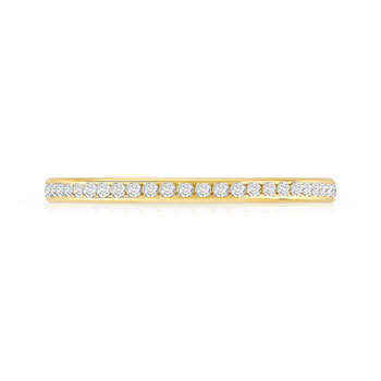 Alliance demi-tour or 750 jaune diamants synthétiques 0.15 ct.