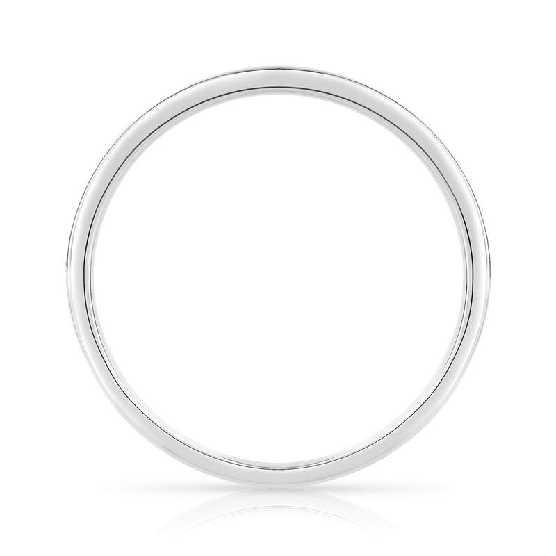 Alliance or 750 blanc demi-tour diamants synthétiques 0,15 carat - vue 2