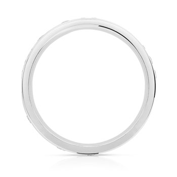 750 white gold wedding band with 1 ct synthetic diamonds, 2.7 mm