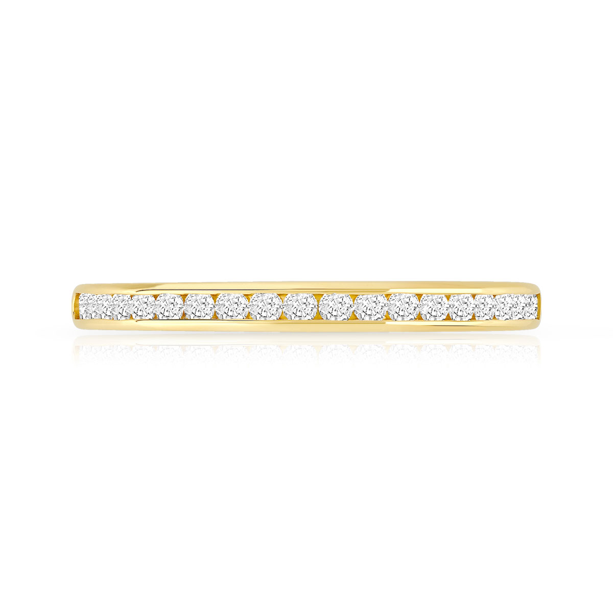 Alliance demi-tour or 750 jaune diamants synthétiques 0.25 ct. - vue 3