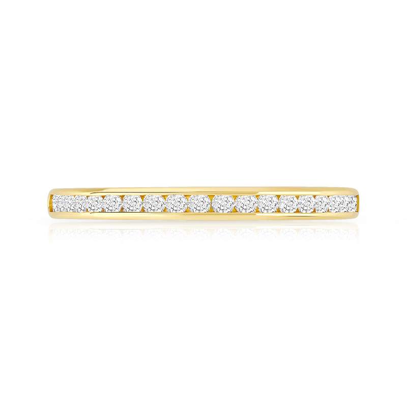 Alliance demi-tour or 750 jaune diamants synthétiques 0.25 ct. - vue 3