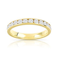 Alliance or 750 jaune diamant synthétiques 1.50 ct
