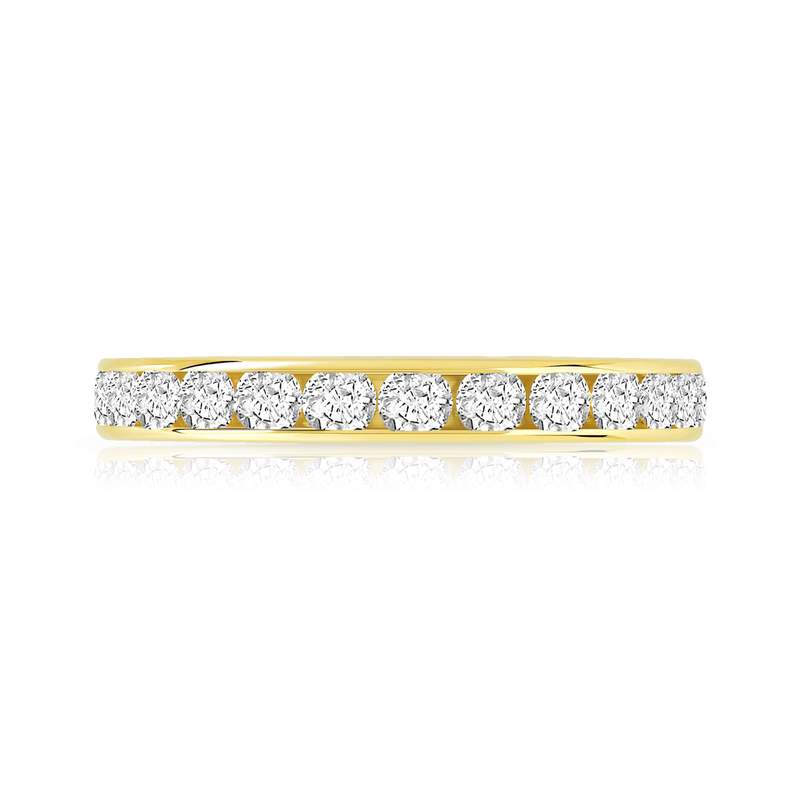 Alliance or 750 jaune diamant synthétiques 1.50 ct - vue 3