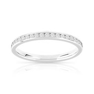 Alliance demi-tour or 750 blanc diamants synthétiques 0.25 ct.
