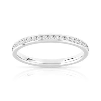Alliance demi-tour or 750 blanc diamants synthétiques 0.25 ct.