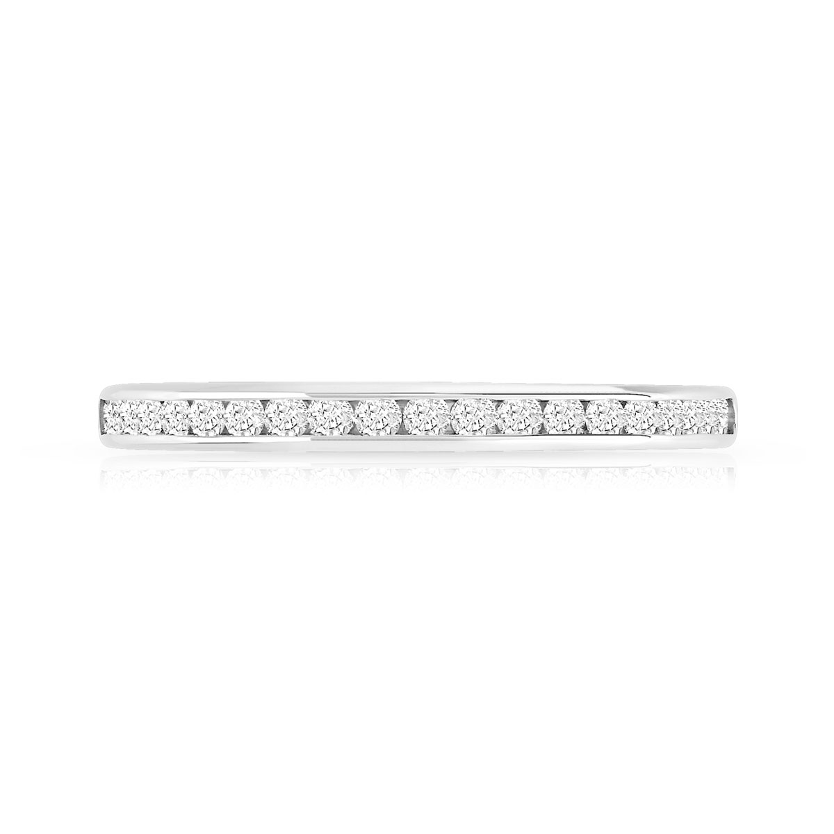 Alliance demi-tour or 750 blanc diamants synthétiques 0.25 ct. - vue 3