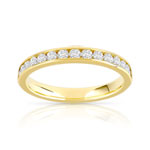 Alliance demi-tour or 750 jaune diamants synthétiques 0.50 ct. - vue 1