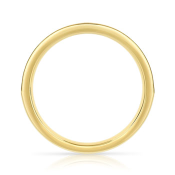 Alliance demi-tour or 750 jaune diamants synthétiques 0.50 ct.