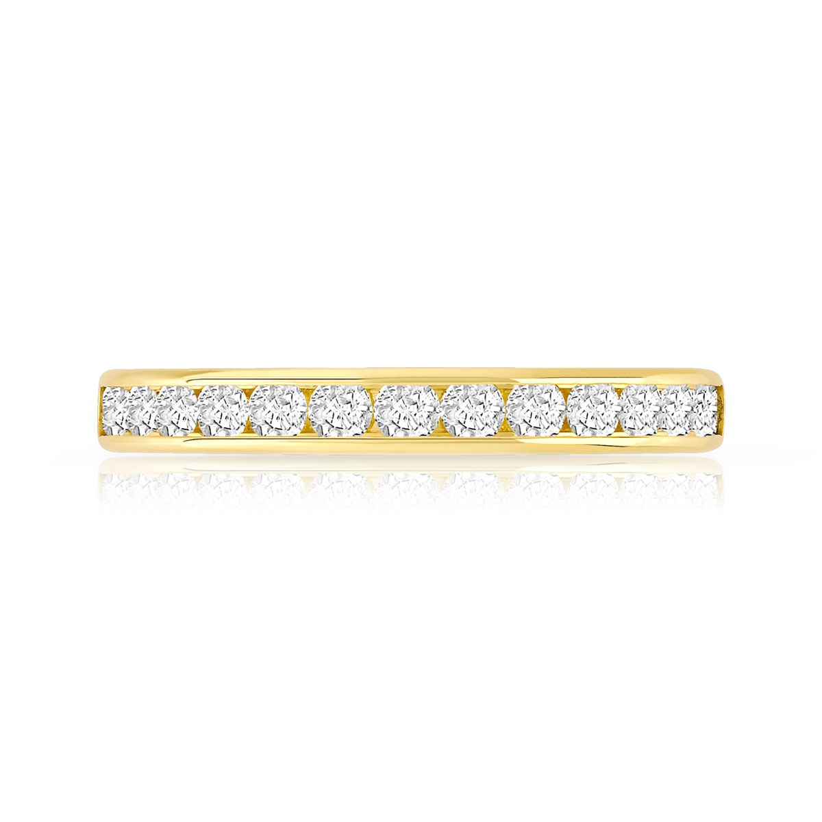 Alliance demi-tour or 750 jaune diamants synthétiques 0.50 ct. - vue 3