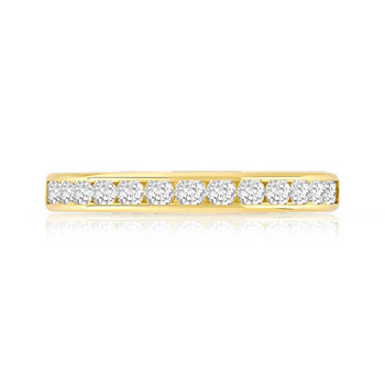 Alliance demi-tour or 750 jaune diamants synthétiques 0.50 ct.