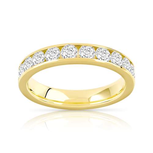 Alliance or 750 jaune diamants synthétiques 2 carats