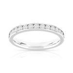 Halve ring van 750 witgoud met synthetische diamanten van 0,50 karaat - afbeelding 1