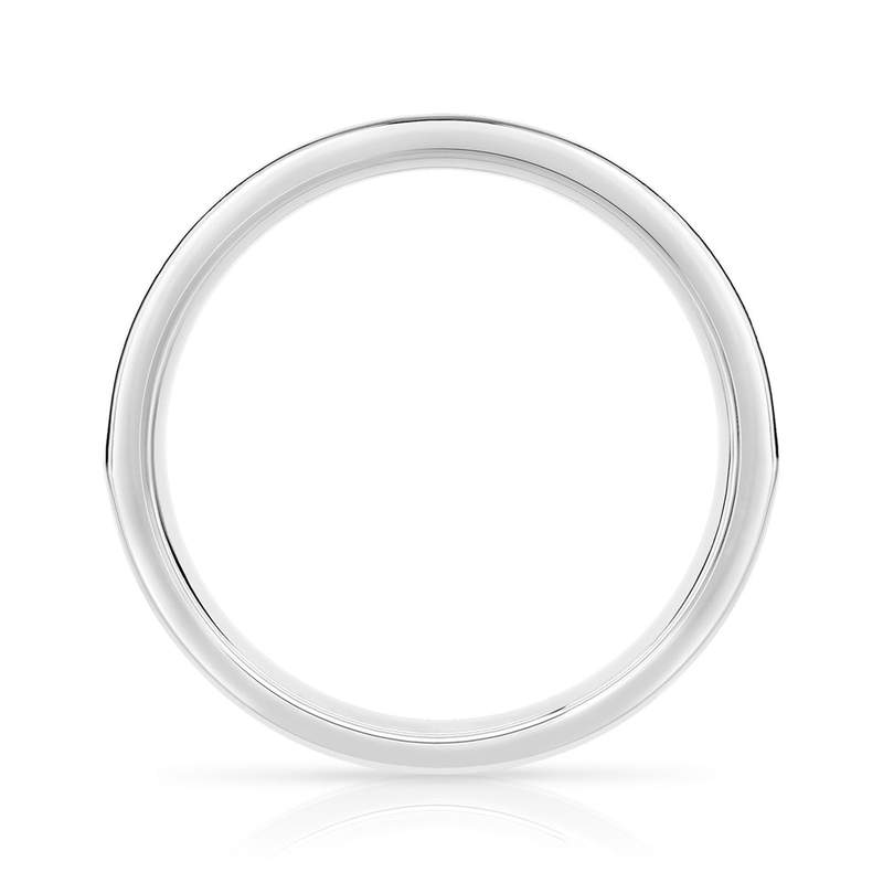750 white gold half-round wedding band with 0.50 ct synthetic diamonds - view 2